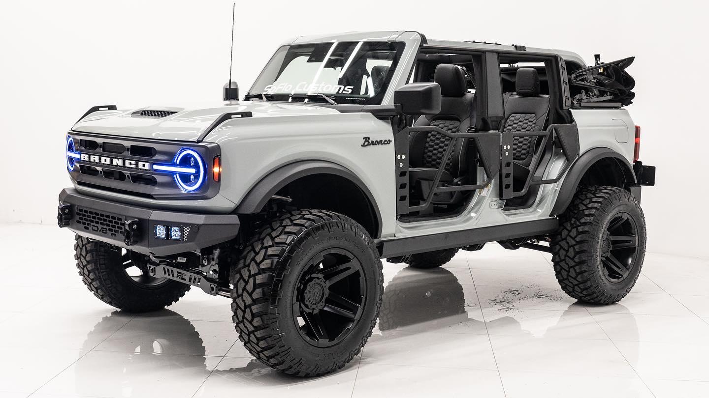 Brand New 2024 SoFlo Stallion in Cactus Gray - Lifted, Custom Ford Bronco built and ready to deliver $69,999 - SoFloCustoms.com #soflo #ford #bronco #fordbronco #4x4 #ford